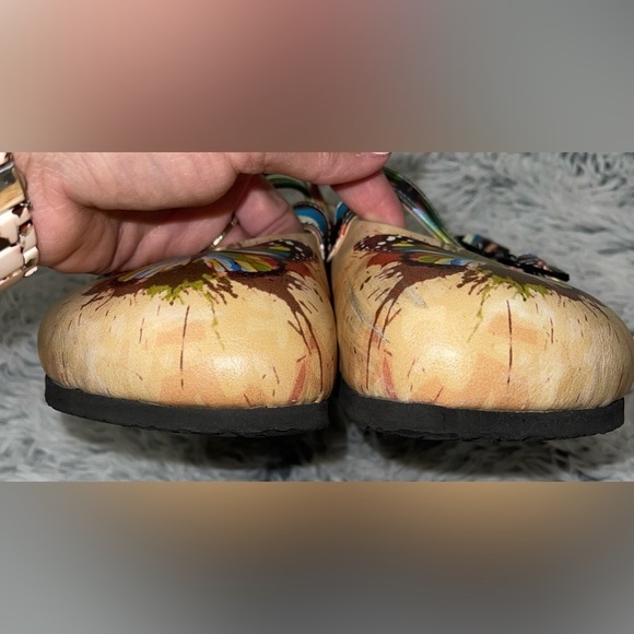 Calceo COLORFUL BUTTERFLIED PATTERNED CLOGS Size 39 - Picture 5 of 9